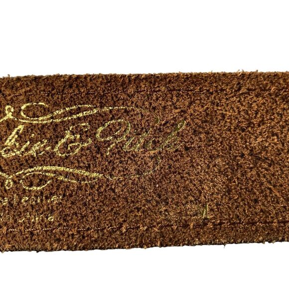 Abercrombie & Fitch Womens Western Hand Tooled Belt Medium Brown Genuine Leather - Picture 10 of 11